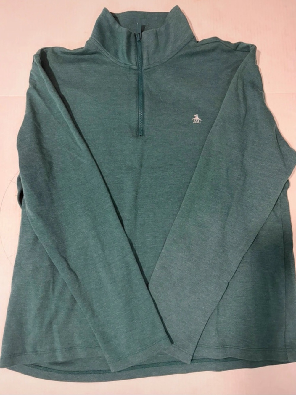 Original Penguin Teal Half-Zip Pullover Sweater